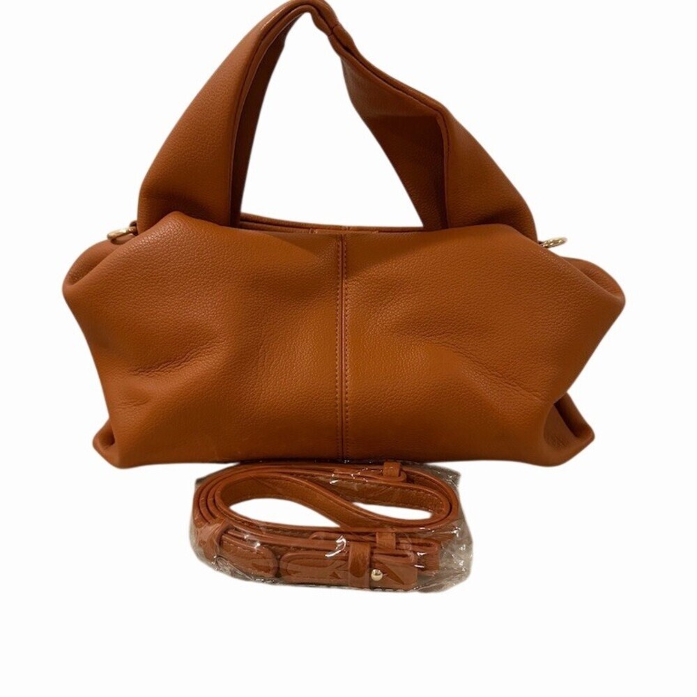 New Fashion Shoulder Bag Womens Medium Camel Brown Slouchy Zip